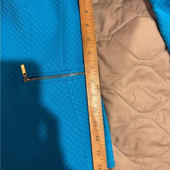 Tahari Levine Studio Blazer Womens Size 12 Blue Collared Long Sleeve Two Pockets - Picture 7 of 13